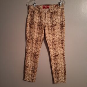 Lucky Brand Beige Snake Print Skinny Jeans